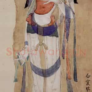 邓白《临敦煌壁画图轴》国画人物工笔作品图片鉴赏