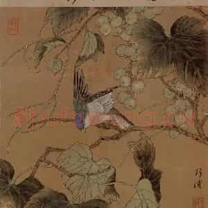 卢景光《花鸟图轴》国画花鸟工笔作品图片鉴赏