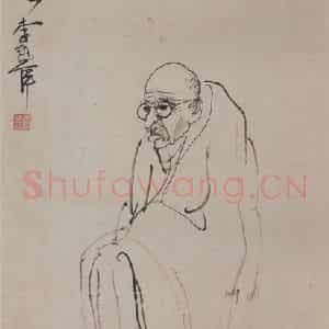 李汛萍《人物图轴》国画人物写意作品图片鉴赏