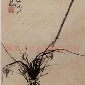 张嘉谟《兰笠鞋图轴》国画花鸟写意作品图片鉴赏