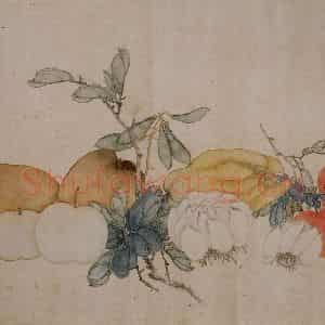 张嘉谟《花卉蔬果图册页》国画花鸟写意作品图片鉴赏