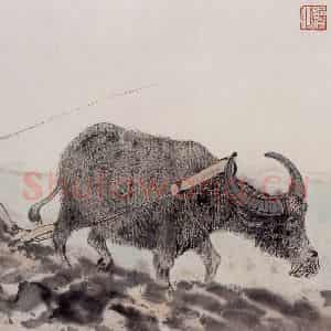 约20世纪50年代 陆俨少《宋人画牛法》国画综合作品图片鉴赏