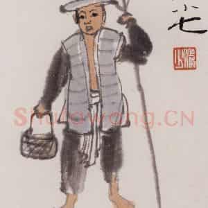 约20世纪50年代 陆俨少《水浒人物》国画人物作品图片鉴赏