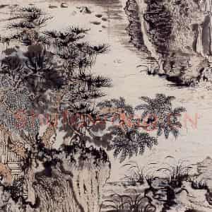 1957年 陆俨少《杜甫诗意册》国画山水作品图片鉴赏