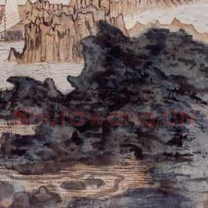 1957年 陆俨少《杜甫诗意册》国画山水作品图片鉴赏