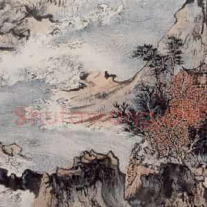 1957年 陆俨少《杜甫诗意册》国画山水作品图片鉴赏