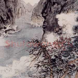 1957年 陆俨少《杜甫诗意册》国画山水作品图片鉴赏