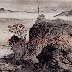 1957年 陆俨少《杜甫诗意册》国画山水作品图片鉴赏