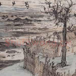 1957年 陆俨少《杜甫诗意册》国画山水作品图片鉴赏