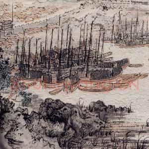 1957年 陆俨少《杜甫诗意册》国画山水作品图片鉴赏