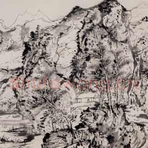 约1957年 陆俨少《杜甫诗意册》国画山水作品图片鉴赏