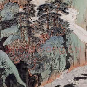 1959年 陆俨少《杜甫诗意图百开册》国画山水作品图片鉴赏