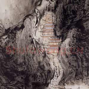 1962年 陆俨少《杜甫诗意图百开册》国画山水作品图片鉴赏