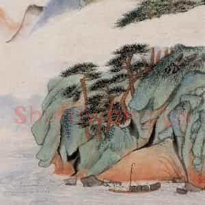 1962年 陆俨少《杜甫诗意图百开册》国画山水作品图片鉴赏