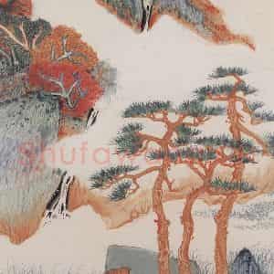 1962年 陆俨少《杜甫诗意图百开册》国画山水作品图片鉴赏