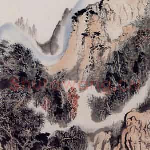 1962年 陆俨少《杜甫诗意图百开册》国画山水作品图片鉴赏