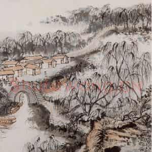 1962年 陆俨少《杜甫诗意图百开册》国画山水作品图片鉴赏