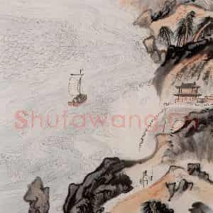 1962年 陆俨少《杜甫诗意图百开册》国画山水作品图片鉴赏
