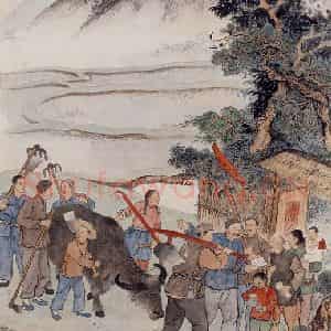 1952年 陆俨少《代耕小组》国画综合作品图片鉴赏