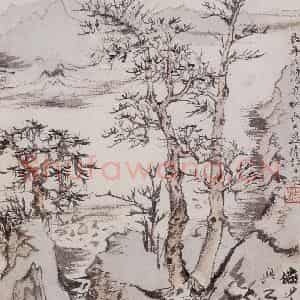 约20世纪50年代 陆俨少《病中遣怀册》国画山水作品图片鉴赏