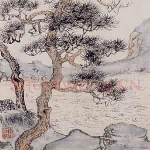 约20世纪50年代 陆俨少《病中遣怀册》国画山水作品图片鉴赏