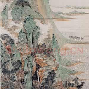 1955年 陆俨少《江山胜览》国画山水作品图片鉴赏