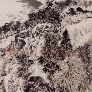 1964年 陆俨少《出工》国画综合作品图片鉴赏