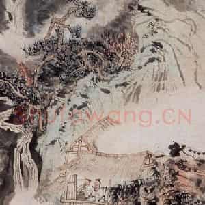 1961年 陆俨少《敖陶孙诗意图》国画综合作品图片鉴赏