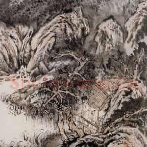 1964年 陆俨少《恨董巨无臣法》国画山水作品图片鉴赏