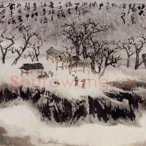 1965年 陆俨少《河山小景册》国画山水作品图片鉴赏