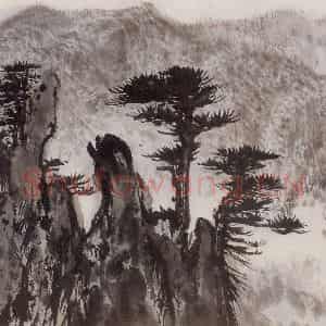 1965年 陆俨少《河山小景册》国画山水作品图片鉴赏