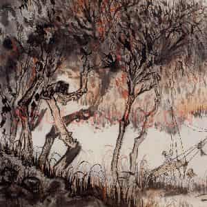 1965年 陆俨少《河山小景册》国画山水作品图片鉴赏