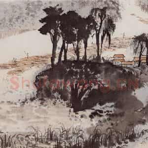 1965年 陆俨少《河山小景册》国画山水作品图片鉴赏