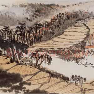 1965年 陆俨少《河山小景册》国画山水作品图片鉴赏