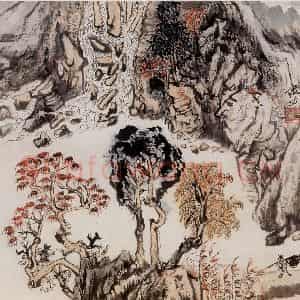 1965年 陆俨少《河山小景册》国画山水作品图片鉴赏