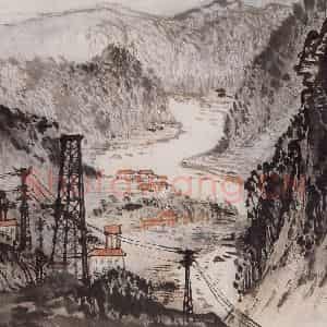 1965年 陆俨少《河山小景册》国画山水作品图片鉴赏
