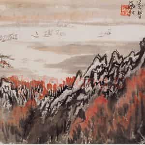 1965年 陆俨少《河山小景册》国画山水作品图片鉴赏