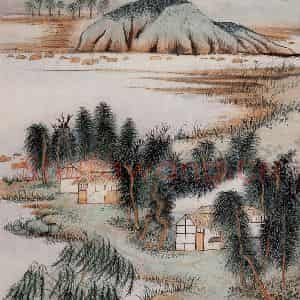 20世纪60年代 陆俨少《杜甫诗意图百开册》国画山水作品图片鉴赏
