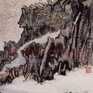 20世纪60年代 陆俨少《杜甫诗意图百开册》国画山水作品图片鉴赏