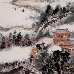 20世纪60年代 陆俨少《杜甫诗意图百开册》国画山水作品图片鉴赏