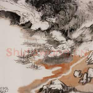 20世纪60年代 陆俨少《杜甫诗意图百开册》国画山水作品图片鉴赏