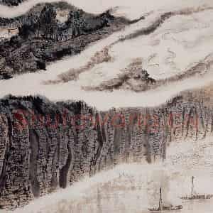 20世纪60年代 陆俨少《杜甫诗意图百开册》国画山水作品图片鉴赏