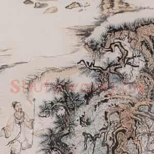 1961年 陆俨少《黄田行吟图》国画综合作品图片鉴赏