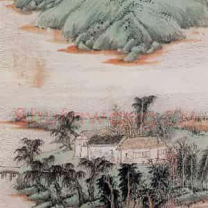 20世纪60年代 陆俨少《农家山景》国画山水作品图片鉴赏