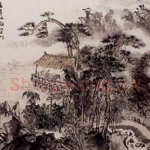 1966年 陆俨少《杜甫诗意册》国画山水作品图片鉴赏