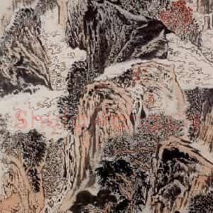 约20世纪70年代 陆俨少《雁荡秋色》国画山水作品图片鉴赏