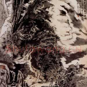 约20世纪70年代 陆俨少《辛弃疾词意图》国画山水作品图片鉴赏