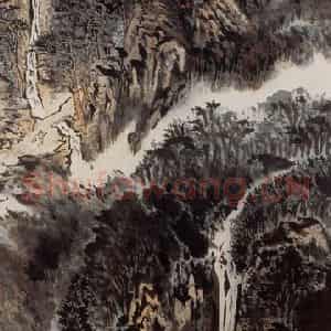 1974年 陆俨少《东天目山图》国画山水作品图片鉴赏