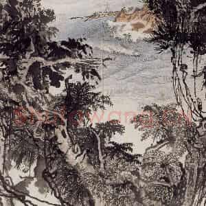 1966年 陆俨少《杜甫诗意册》国画山水作品图片鉴赏