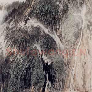 约20世纪70年代 陆俨少《朱砂冲哨口》国画山水作品图片鉴赏
